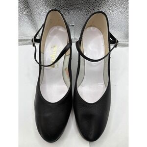Loshins Black Leather Mary Jane Tap Dance Shoes Women's Size 8M